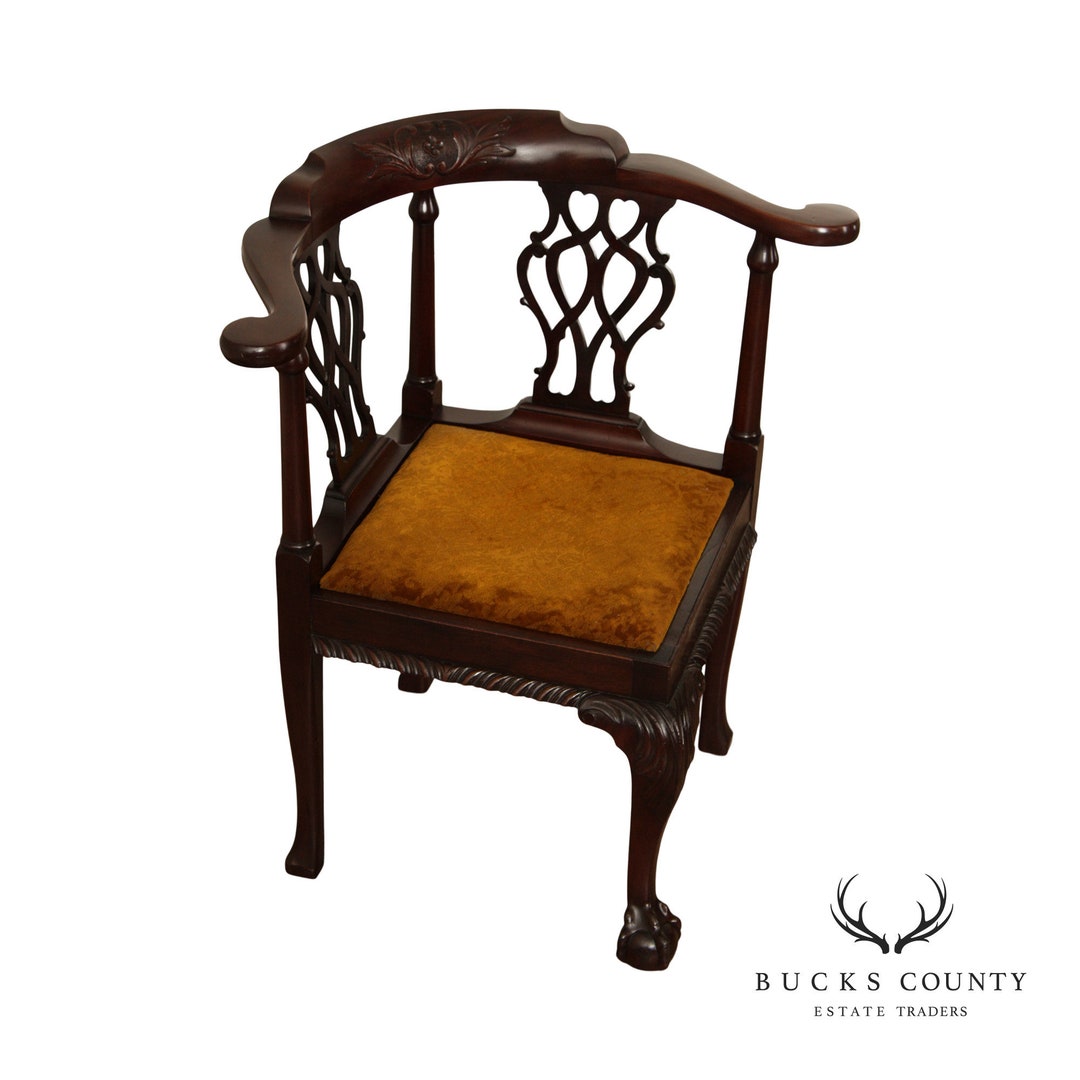 Antique Chippendale Style Mahogany Ball and Claw Foot Corner Etsy