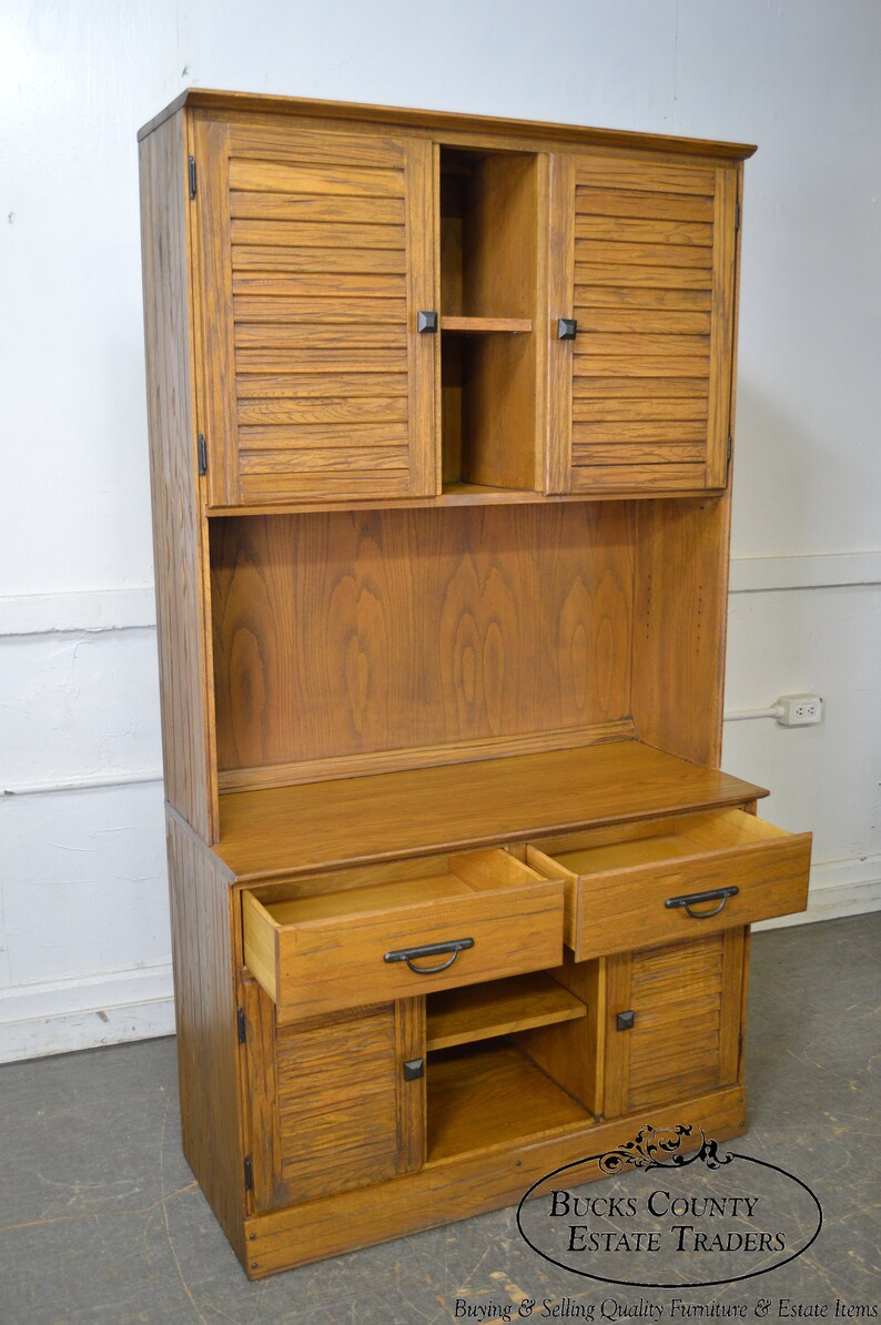 Brandt Ranch Oak Large 2 Piece Bookcase Hutch Cabinet image 9