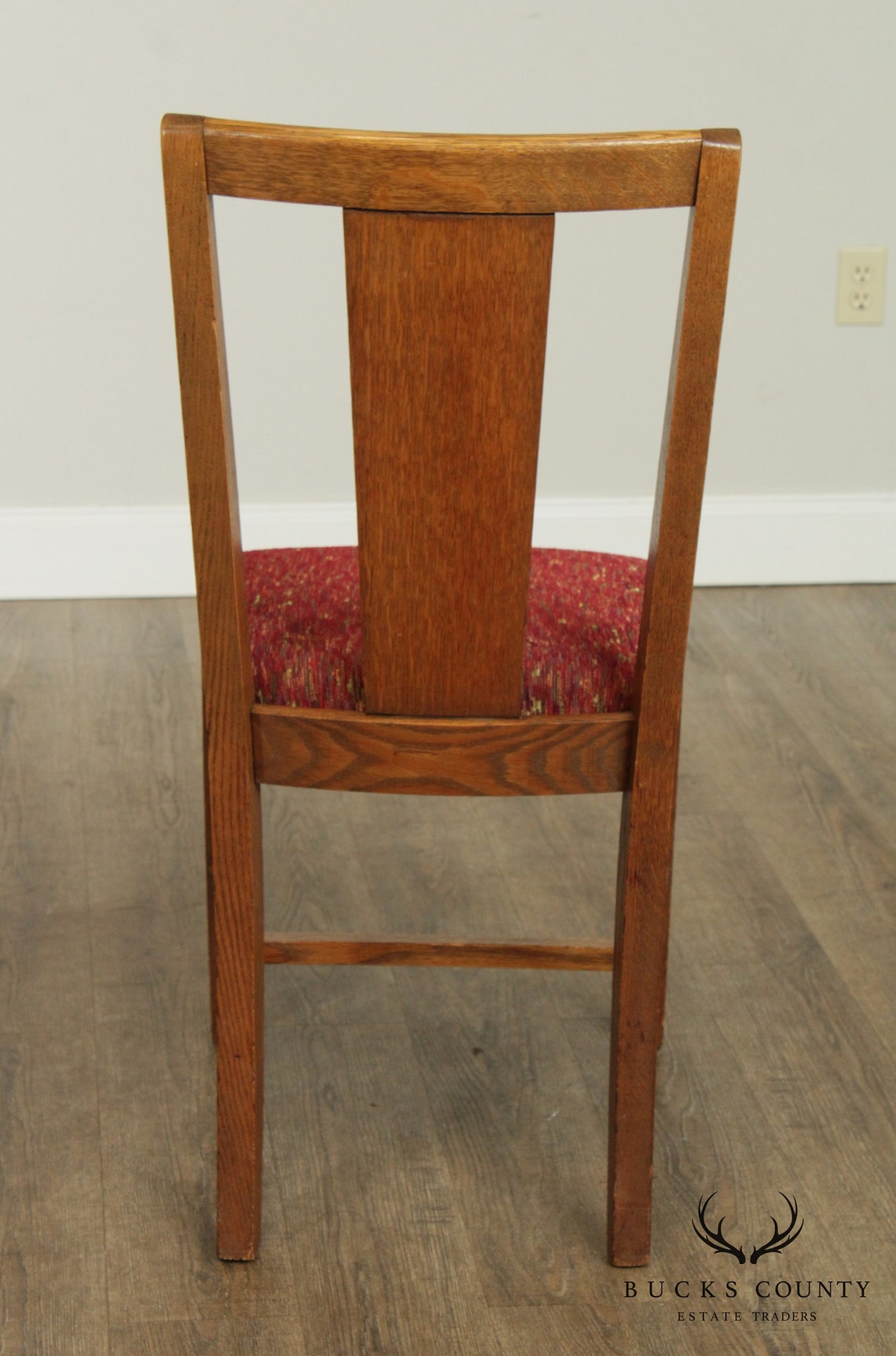 Antique Mission Style Oak Set 6 T Back Dining Chairs Etsy