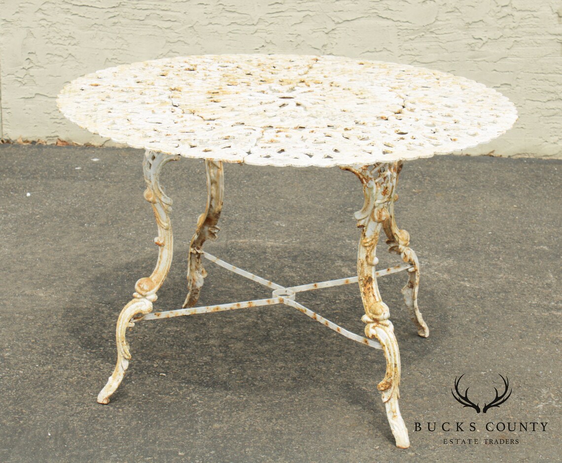 Victorian Style Vintage Cast Iron Round Garden Dining Table Etsy