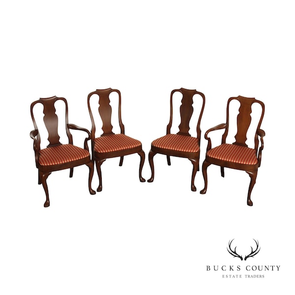 Queen Anne Style Set of Four Mahogany Dining Chairs