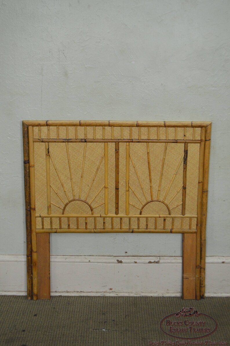 Rattan & Bamboo Sunburst Pair of Twin Headboards Etsy