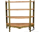Vintage Italian Painted Demilune Console Etagere, Bookcase