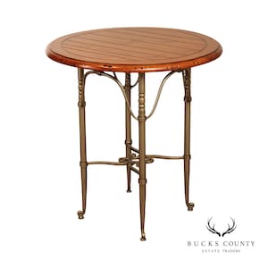 French Style Pine Top Iron Base Pub Table