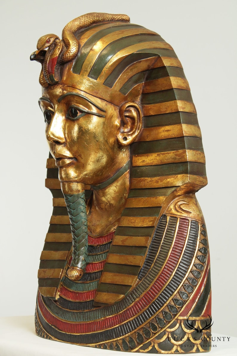 Egyptian Pharaoh Mask of Tutan Khamum Large Bust Hanging Wall Etsy