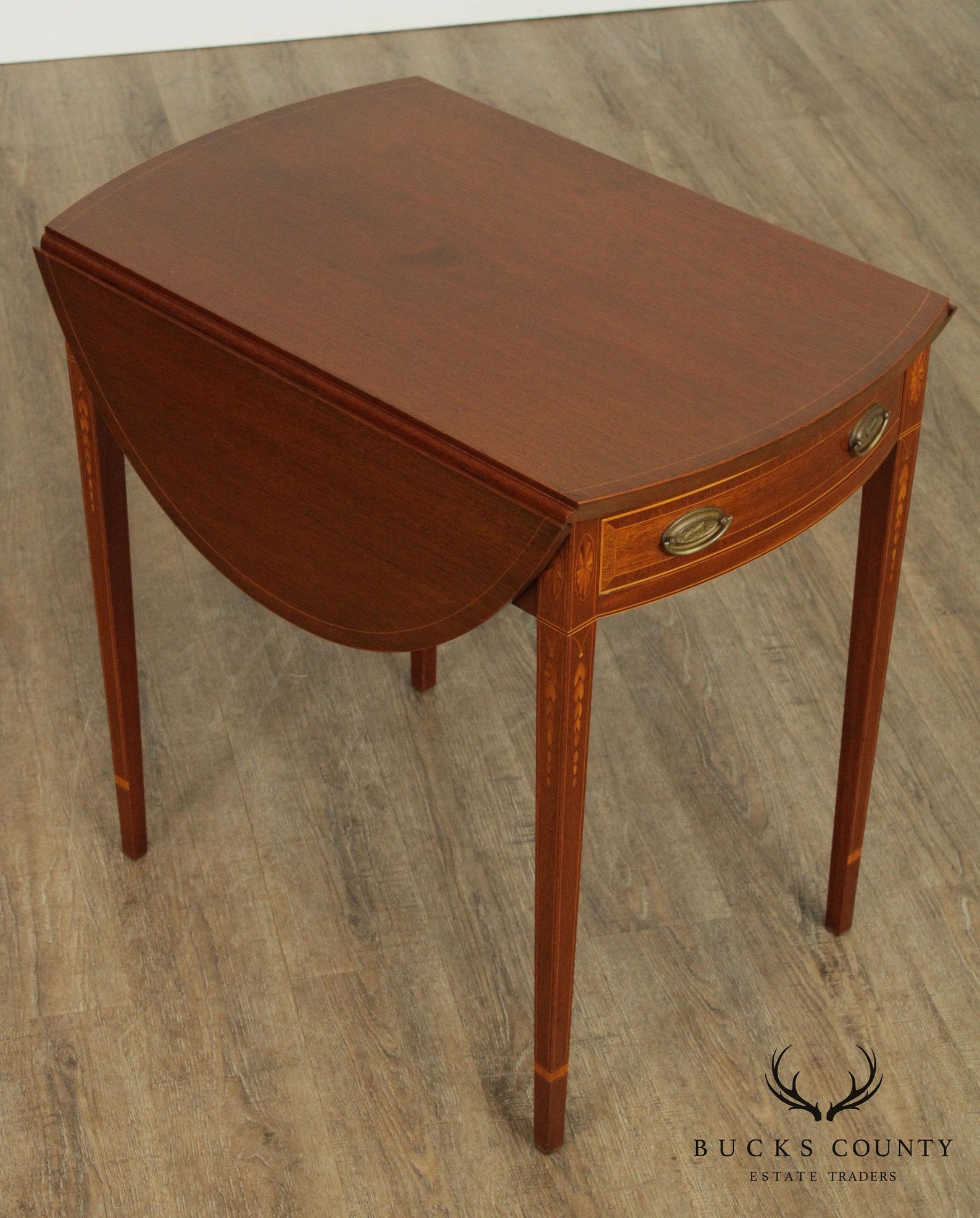 A. Busacca Cabinet Maker Hepplewhite Style Mahogany Inlaid ...