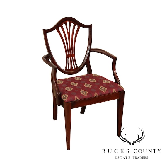 Hepplewhite Style Solid Mahogany Shield Back Armchair Etsy Hong Kong