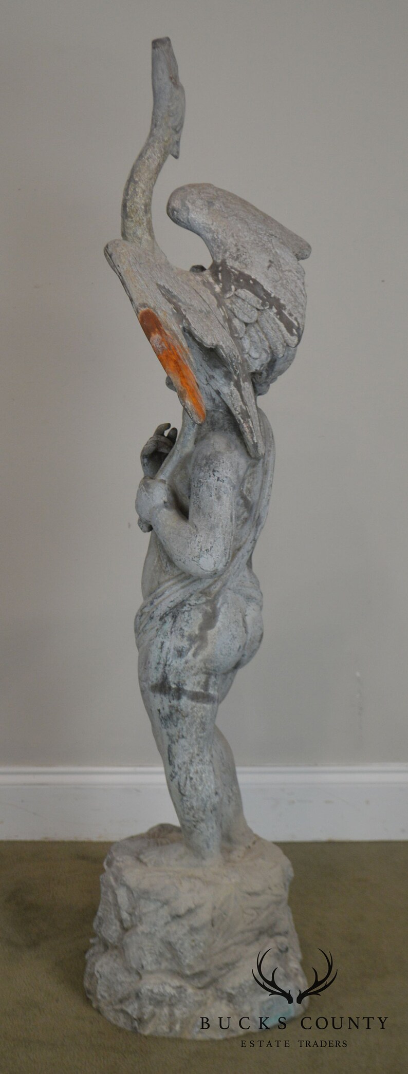 J. W. Fiske Iron Works Antique Zinc Garden Fountain of Cherub Etsy