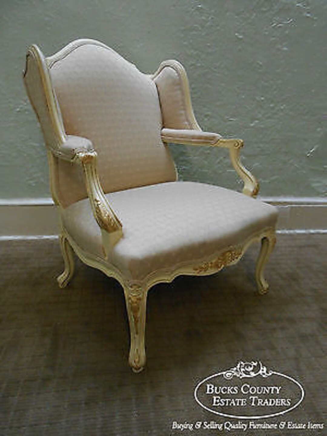 Custom Wide Seat French Louis XV Wing Chair Fauteuil Etsy