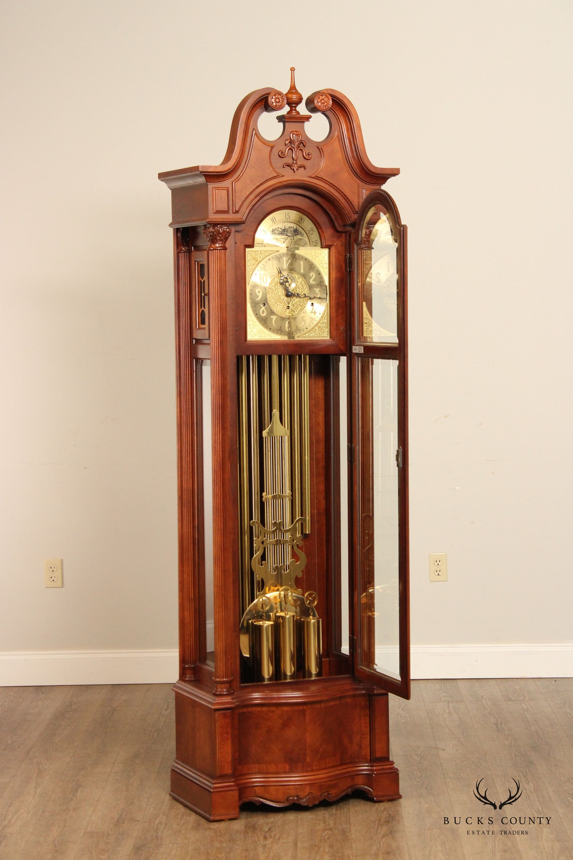 Ridgeway Traditional Cherry Tall Case Grandfather Clock - Etsy