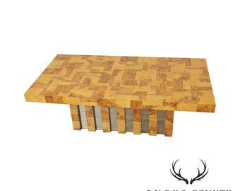 Paul Evans Burlwood & Chrome Cityscape Dining Table