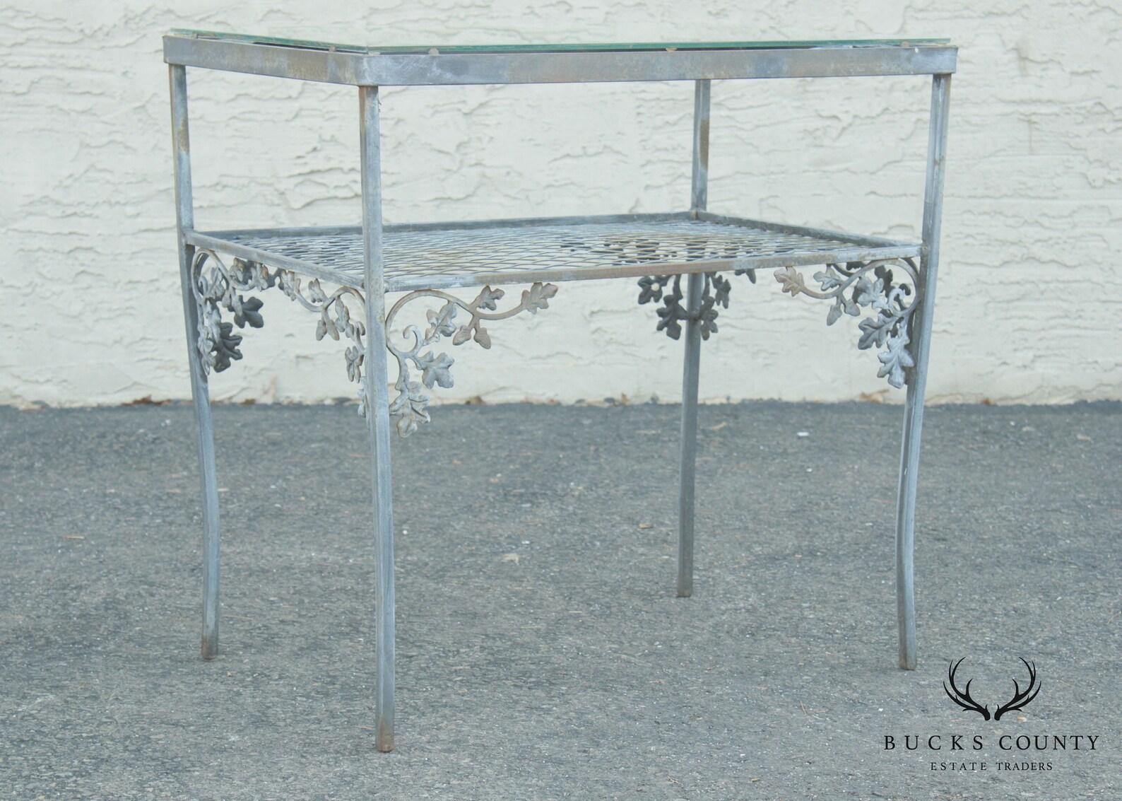 Vintage Wrought Iron Glass Top Garden Patio Side Tables Etsy