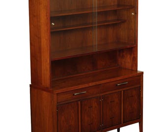 Lane 'Tuxedo' Mid Century Modern Walnut China Cabinet