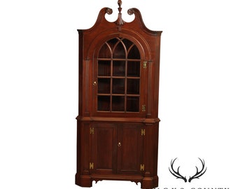 Chippendale Style Custom Quality Mahogany Corner Cabinet