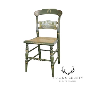 Hitchcock Green Painted &quot;Andrew Jackson&#39;s Hermitage&quot; Cane Seat Side Chair (B)