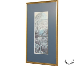 Art Nouveau Style Stained Glass Window Art Print, Custom Framed