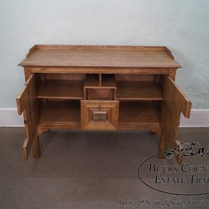 Jonathan Charles Linenfold Natural Oak Tudor Style Sideboard image 2