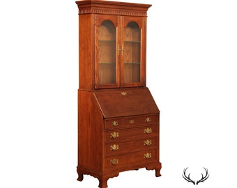 Jasper Cabinet Chippendale Style Carved Oak Secretary Desk