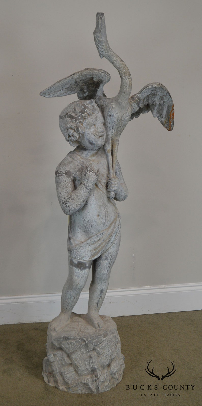 J. W. Fiske Iron Works Antique Zinc Garden Fountain of Cherub Etsy