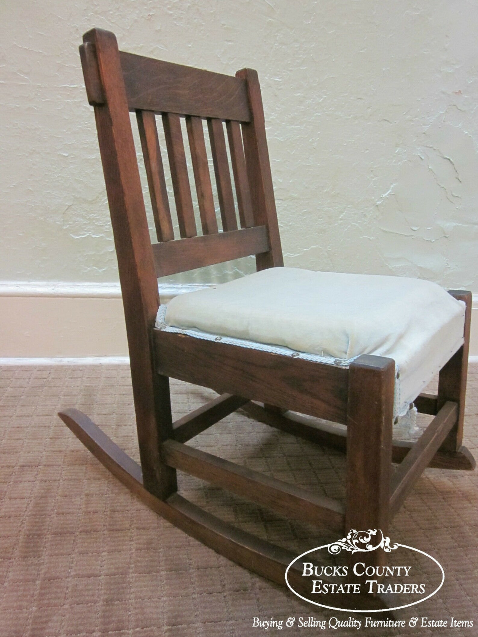 Antique Mission Oak Armless Nursing Stickley Style Rocker Etsy