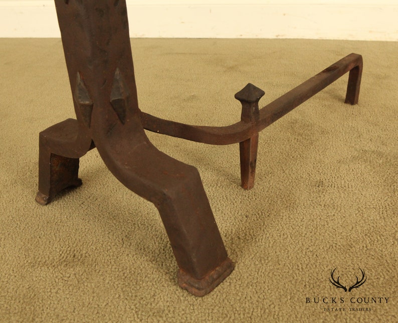 Antique Arts /& Crafts Pair Andirons