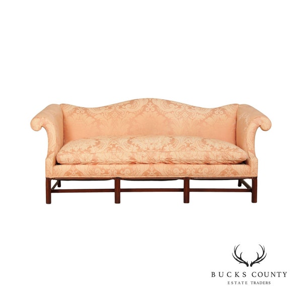 Chippendale Style Mahogany Camelback Sofa