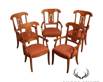 Ethan Allen Legacy Collection Set 5 Pineapple Back Dining Chairs