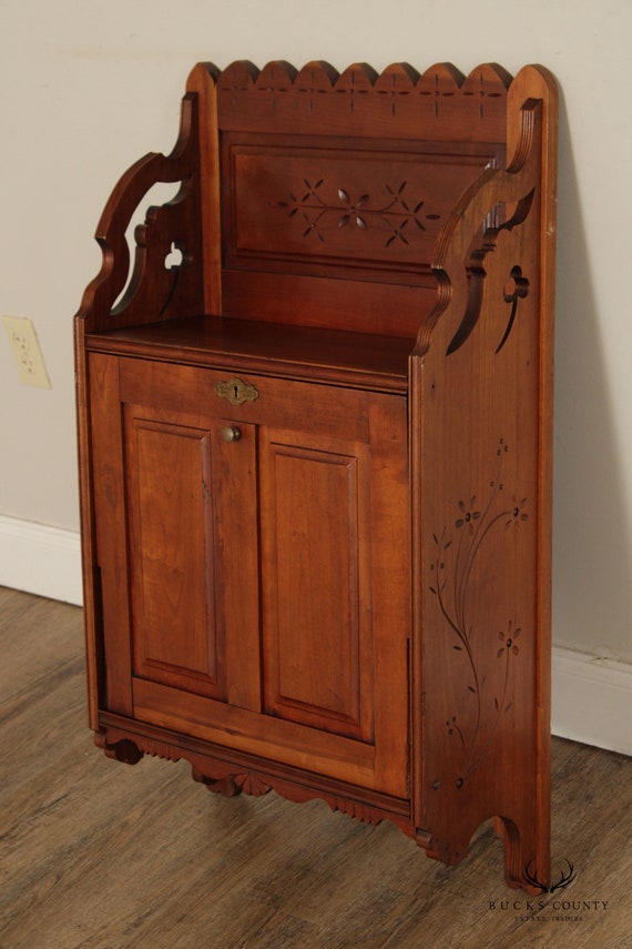 Cortland Desk Co. Antique Victorian Cherry Wall mounted Desk Etsy