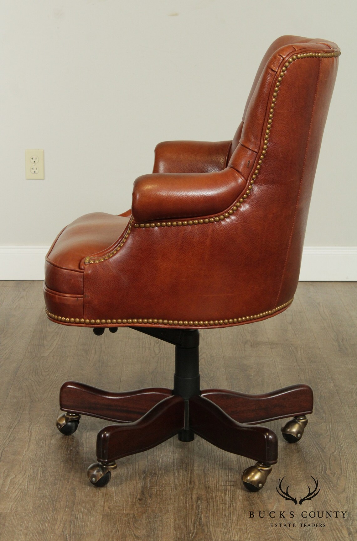 Hancock & Moore Tufted Leather Executive Desk Office Chair Etsy