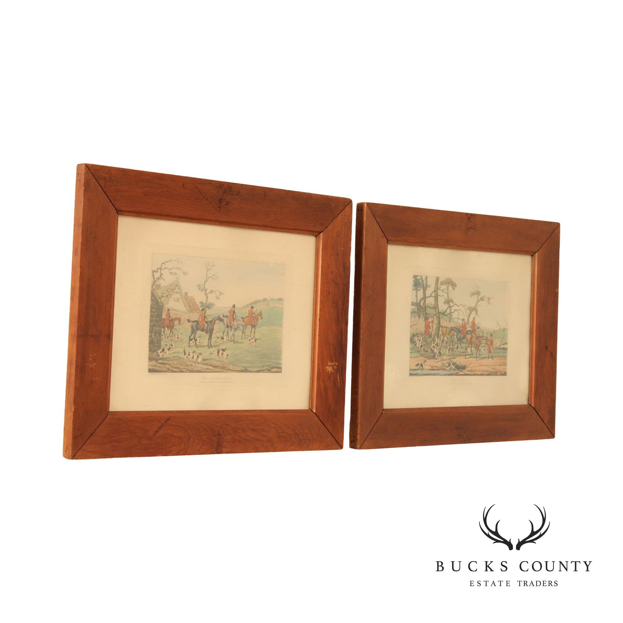 Antique English Pair of Fox Hunting Etchings, Custom Framed - Etsy