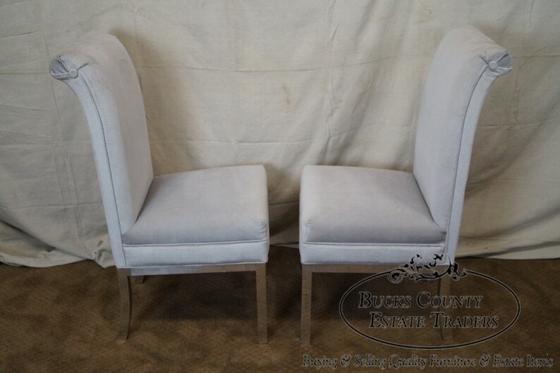 US Furniture Industries Set of 6 Chrome Base Parsons Style Etsy