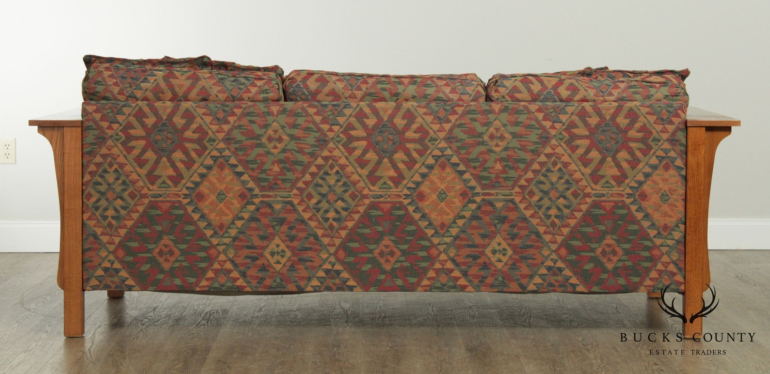 Bassett Mission Style Oak Spindle Sofa Etsy