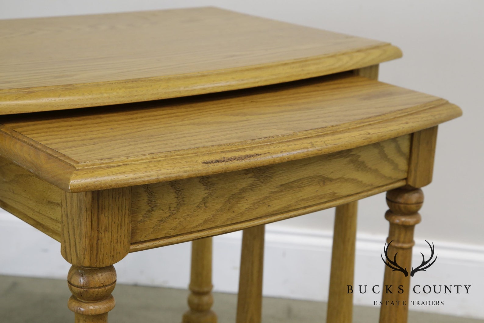 Ethan Allen Oak Nesting Side Table Etsy