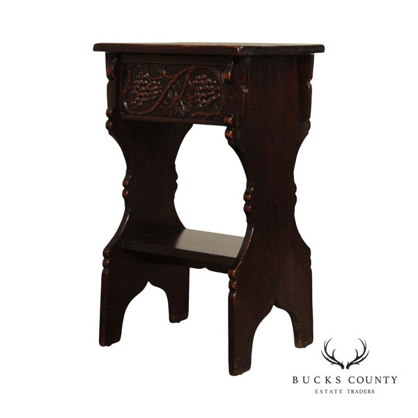 Carved Oak Nightstand Etsy