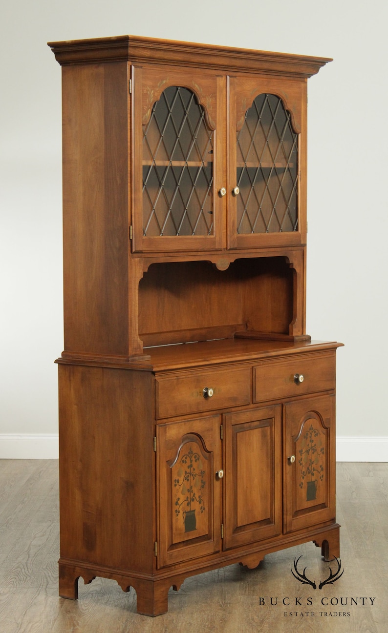 Hitchcock Vintage Maple Stenciled Hutch Etsy