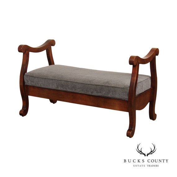 Bassett Chris Madden Collection Upholstered Fruitwood Window Bench
