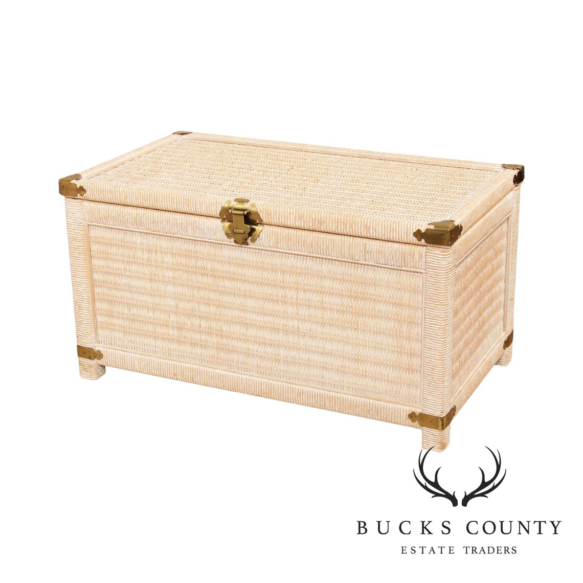 Vintage White Wicker Blanket Chest Etsy