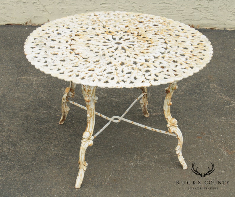 Victorian Style Vintage Cast Iron Round Garden Dining Table Etsy