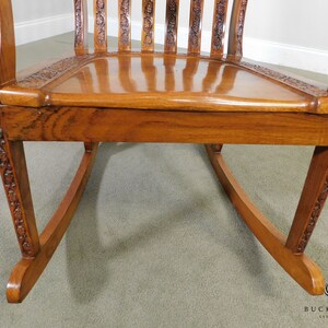 Vintage Indian Carved Hardwood Brass Inlaid Rocker - Etsy