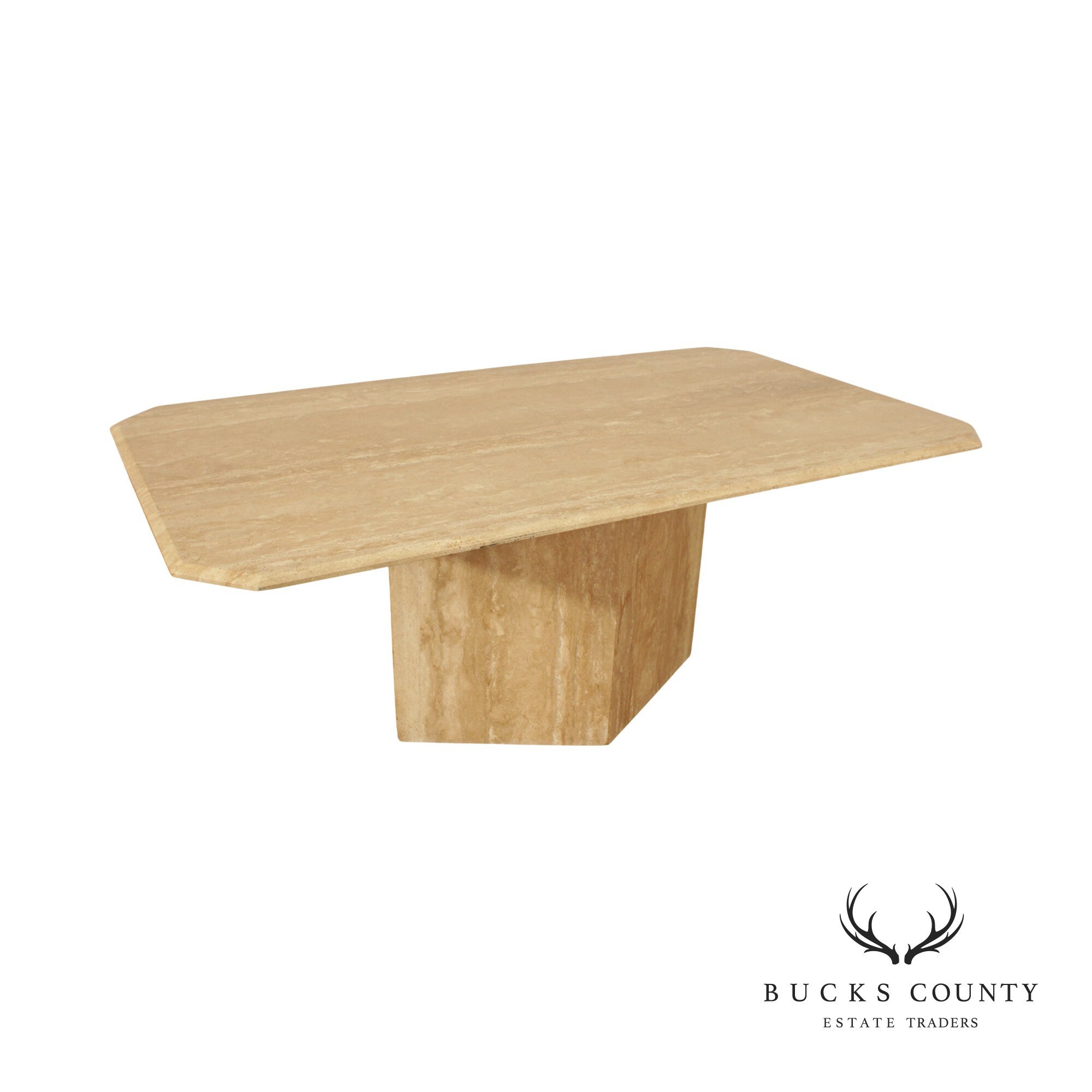 Travertine pedestal dining table deals