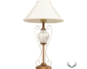 Waterford Cut Crystal Table Lamp with Silk Shade