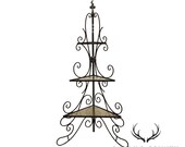 Vintage Hand Forged Iron 3 Tier Corner Etagere