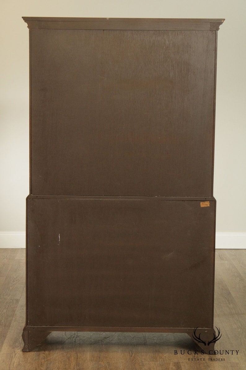 Baker Mahogany Chippendale Style Chest on Chest