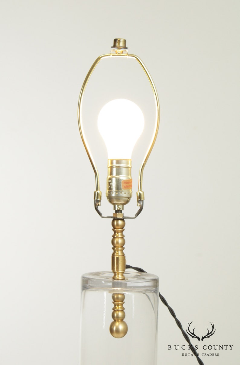 Roshambeaux Glass Cylinder Base Claudia Table Lamp Etsy