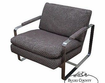 Bernhardt Flair Mid Century Chrome Lounge Chair Milo Baughman Thayer Coggin Era