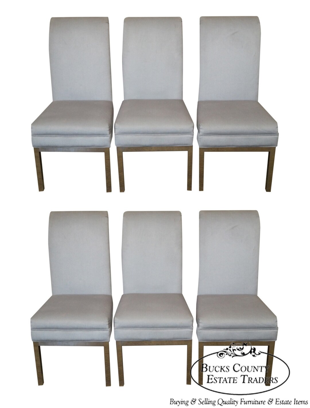 US Furniture Industries Set of 6 Chrome Base Parsons Style Etsy