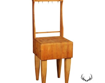 Bally Block Co. Solid Maple Butcher Block Work Table With Upper Rack