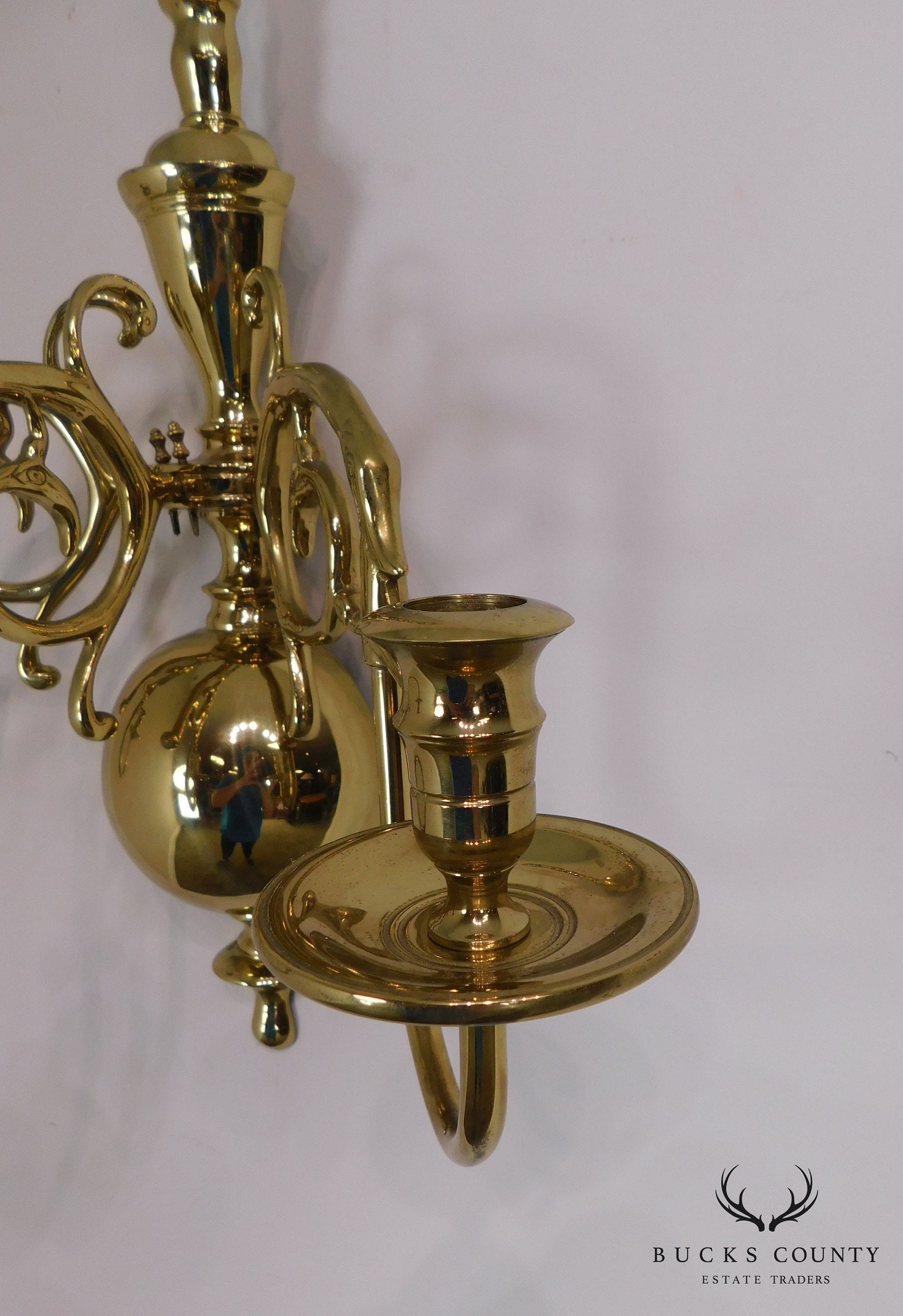 Virginia Metalcrafters Harvin Brass 3 Arm Wall Sconce - Etsy display picture 1
