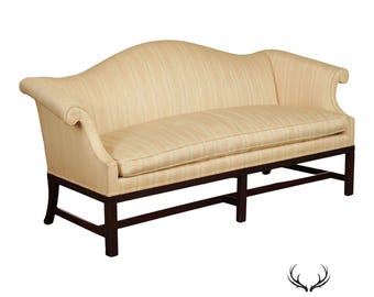 Hickory Chair Chippendale Style Mahogany Camelback Sofa