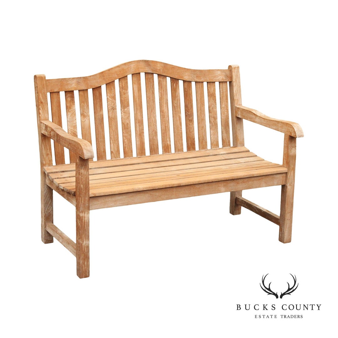 Traditional Teak Wood Outdoor Garden Bench Etsy